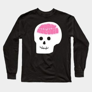 Happy Halloween Skull Brain Long Sleeve T-Shirt